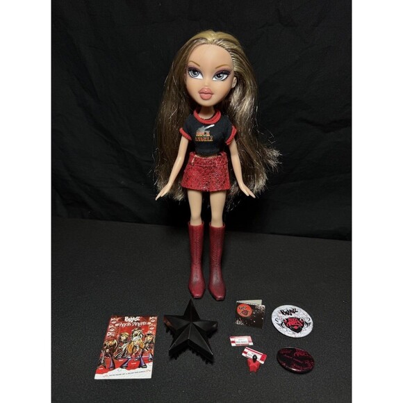 MGA Other - 2005 BRATZ Rock Angelz Chloe Red Boots + Mini Skirt Outfit + Accessories